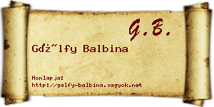 Gálfy Balbina névjegykártya